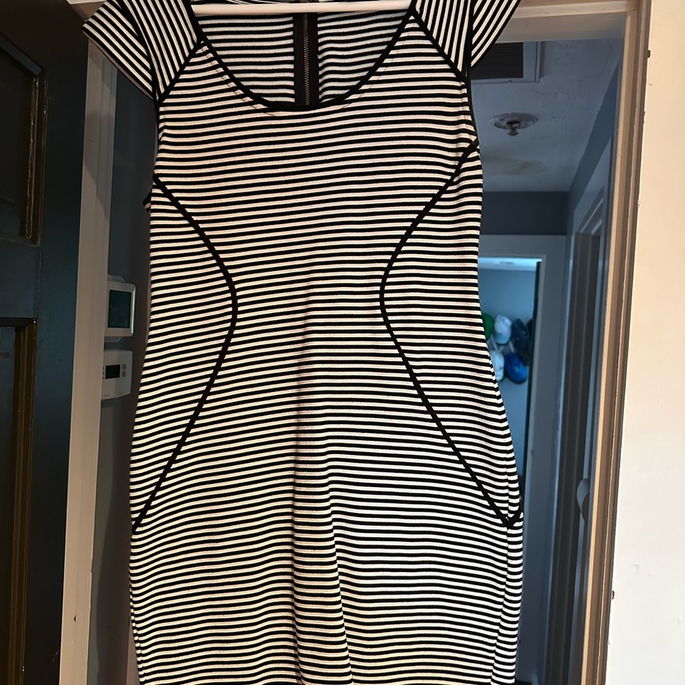 Express Black and White Sheath Mini Dress